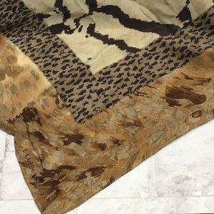 Ellen Tracy Animal Print Scarf in Black and Brown